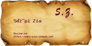 Sápi Zia névjegykártya